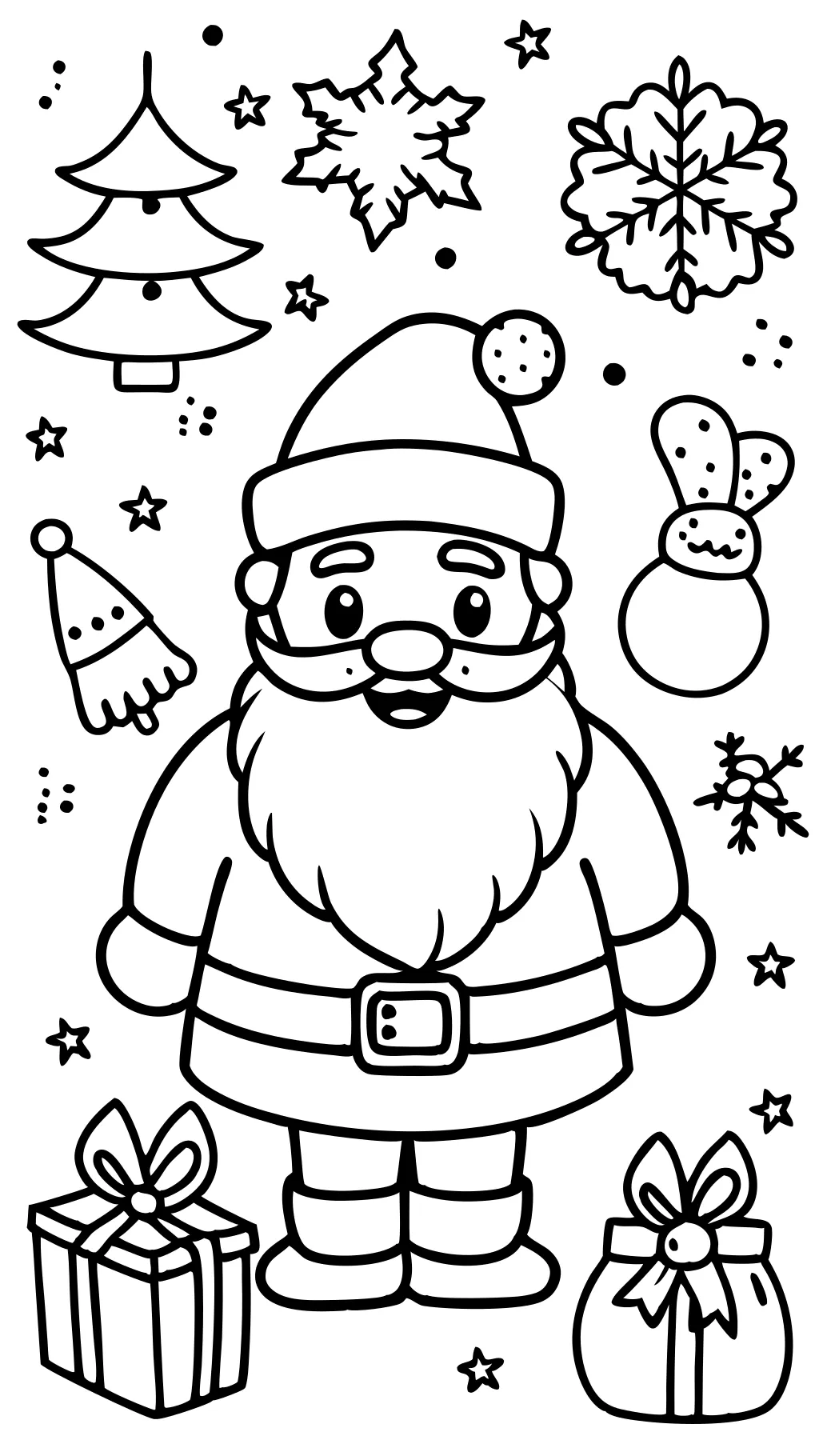 Paginas para colorear de navidad de Santa